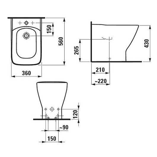 Биде Laufen Palace New 8.3270.1