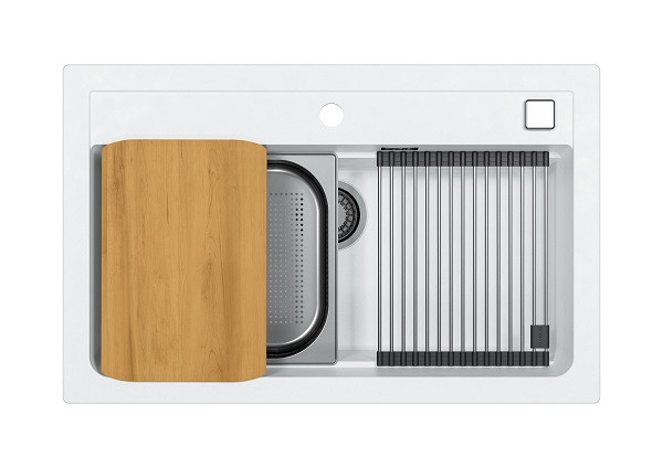 Мойка ALVEUS GRANITAL ATROX 40 ARCTIC - G11 790 X 500 1X в комплекте с сифоном 1132823,