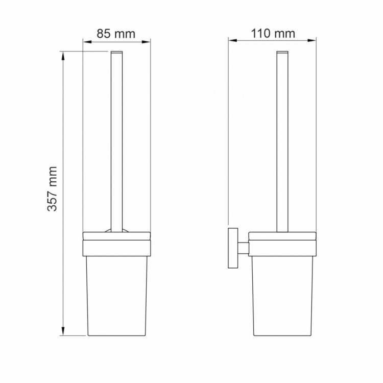 WasserKRAFT Asphe K-77727 Щетка для унитаза подвесная