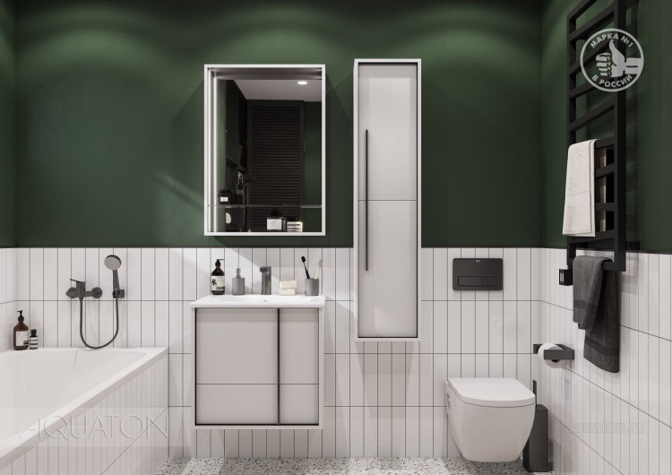 Тумба под раковину Aquaton Ривьера 60 белый матовый 1A238801RVX20