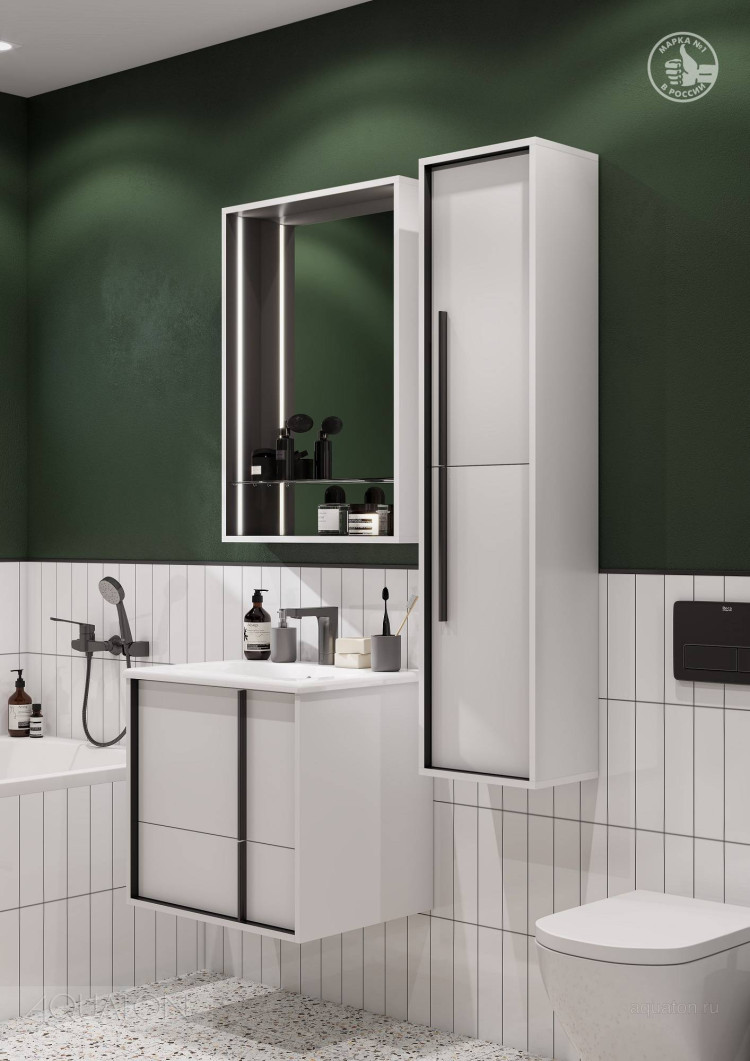 Тумба под раковину Aquaton Ривьера 60 белый матовый 1A238801RVX20