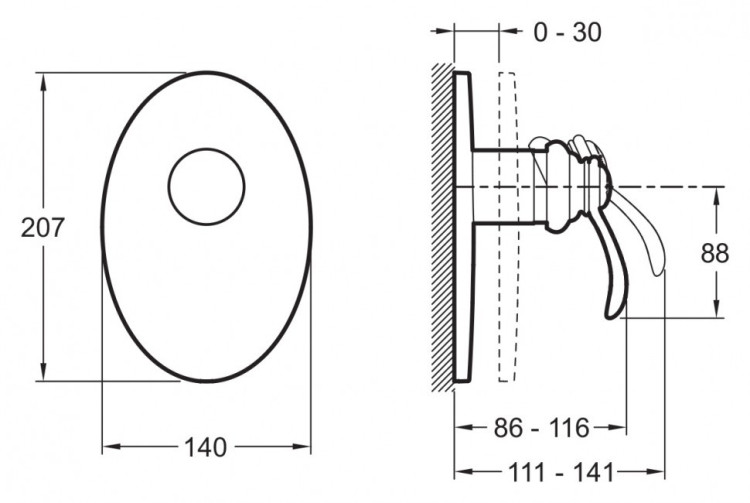 Смеситель для душа Jacob Delafon Fairfax E98710-CP