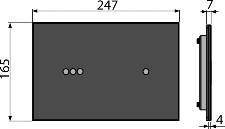Кнопка управления бесконтактная для скрытых систем инсталляции Slim с подсветкой, стекло-черный Alcadrain NIGHT LIGHT-3-SLIM