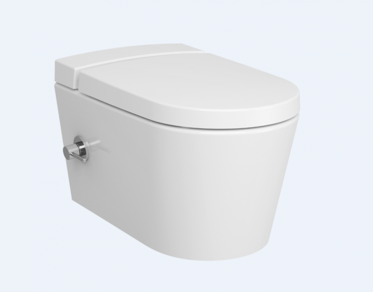 Безободковый подвесной унитаз VitrA Nest (c функцией биде,   встроенным смесителем, с бачком VitrA Fresh для моющего средства)