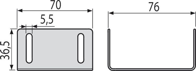 Перемычка для дренажных желобов 100 мм, оцинкованная сталь Alcadrain ADZ-P008