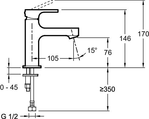 Смесители для раковины Jacob Delafon STRAYT E8919-CP