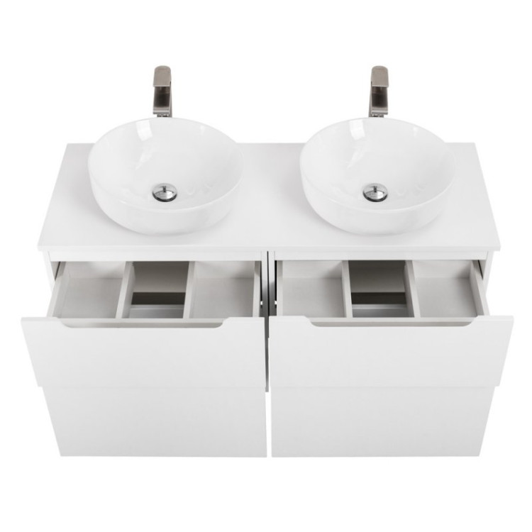 Столешница из МДФ, асимметричное правостороннее расположение отверстий для раковины и смесителя, 1204x462x19 BelBagno EK-120-AS-BL-R