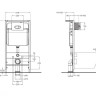 Унитаз подвесной с сиденьем STYLUS + Система инсталляции для унитазов с кнопкой смыва BB051CR Cezares CZR-513-TH-R/CZR2316SC/BB026/BB051CR