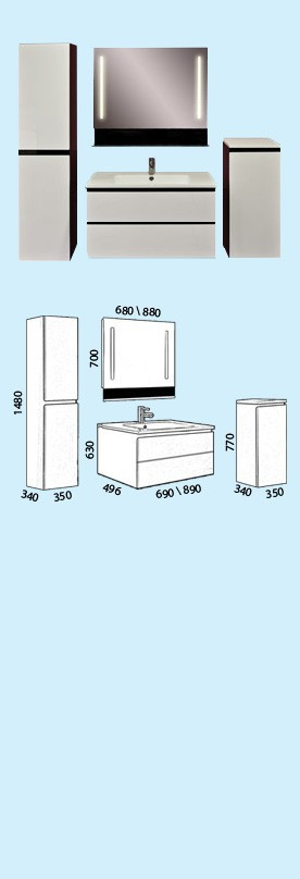 Тумба с раковиной Astra Form Альфа 2  70 см