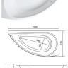 Ванна акриловая асимметричная 1Marka PICCOLO 150*75 L