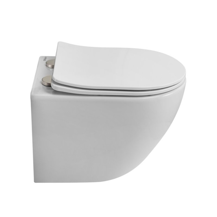 Унитаз подвесной безободковый с сиденьем в комплекте Cezares BB7006CHR/SC