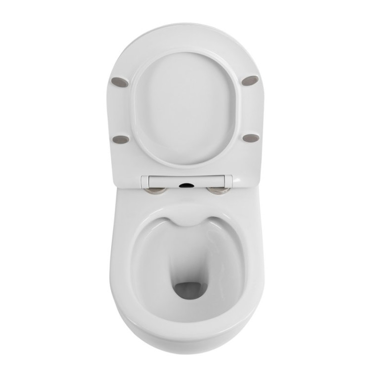 Унитаз подвесной безободковый с сиденьем в комплекте Cezares BB7006CHR/SC