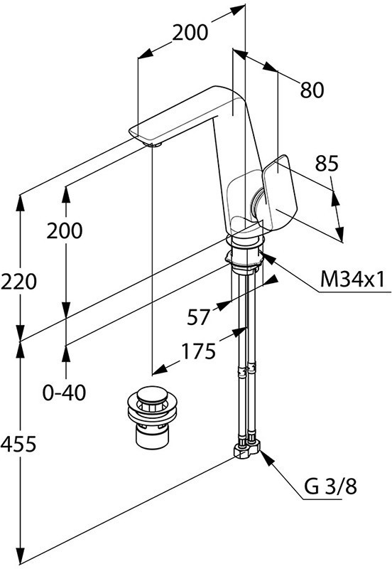 Смеситель для раковины Kludi Ameo 410250575