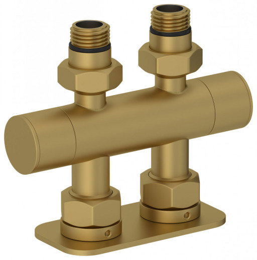 Вентиль 2х1/2&quot; Сунержа прямой скрытый-скрытый EU50 Матовое золото