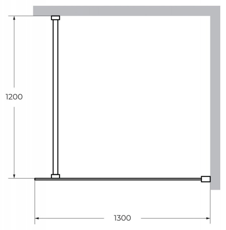 Душевая перегородка LIBERTA-L-1 Кронштейн 120 см Cezares LIBERTA-L-1-100-120-BR-Cr