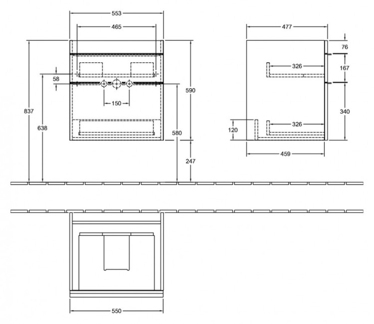 Тумба под раковину Villeroy&Boch Venticello 60 подвесная
