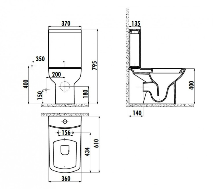 CREAVIT LARA Унитаз