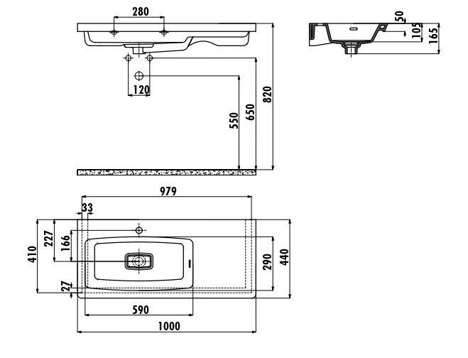 CREAVIT Раковина MY085 мебельная (85см)