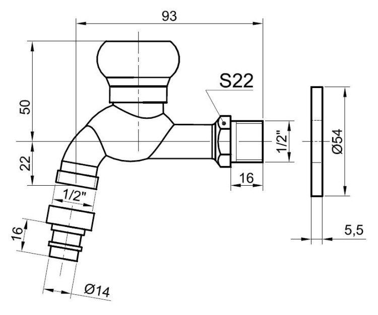 Кран для одного типа воды Bronze de Luxe 21978