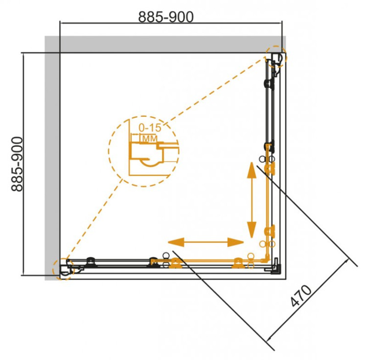 Душевой уголок GIUBILEO-A-2-SCORREVOLE Cezares GIUBILEO-A-2-100-SCORREVOLE-CP-Br