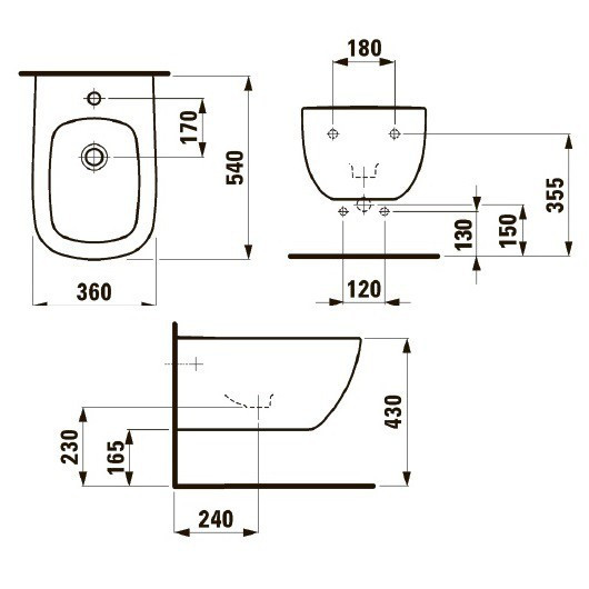 Биде Laufen Palomba 8.3080.1 подвесное