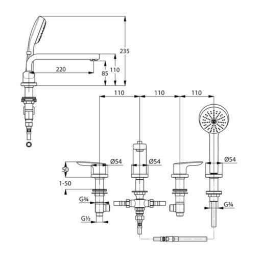 Смеситель для ванны Kludi Pure&Solid 344230575