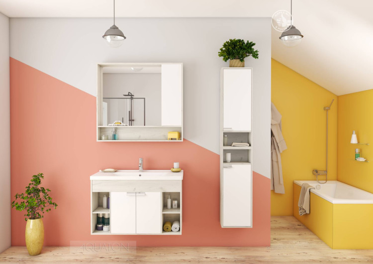 Зеркальный шкаф Aquaton Флай 100 белый, дуб крафт 1A237802FAX10