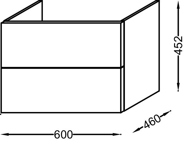 Мебель для раковины-столешницы 60 см, белый, блестящий Jacob Delafon VOX EB2080-R1-N18
