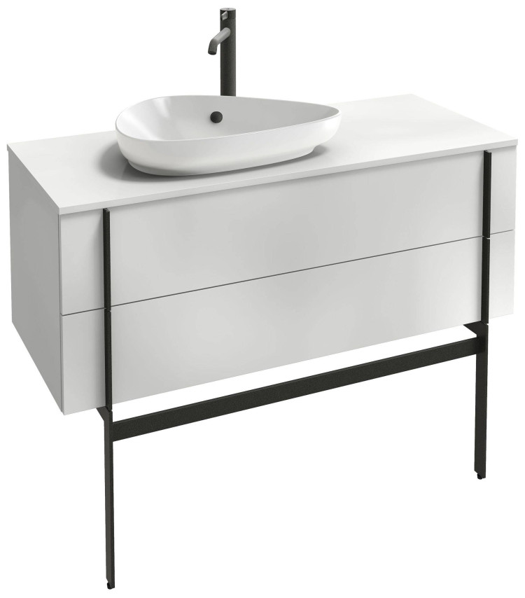 Тумба 100 см для раковины-чаши, коричневая кожа Jacob Delafon NOUVELLE VAGUE EB3040-NR2