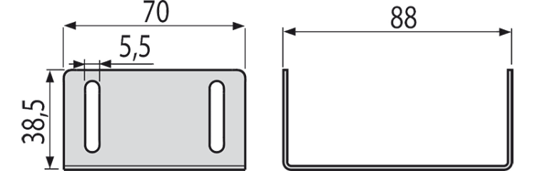 Перемычка для дренажных желобов 75 мм, оцинкованная сталь Alcadrain ADZ-P007