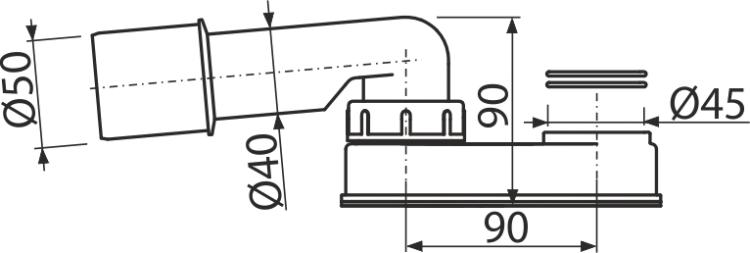 Сниженный гидрозатвор Alcadrain A531