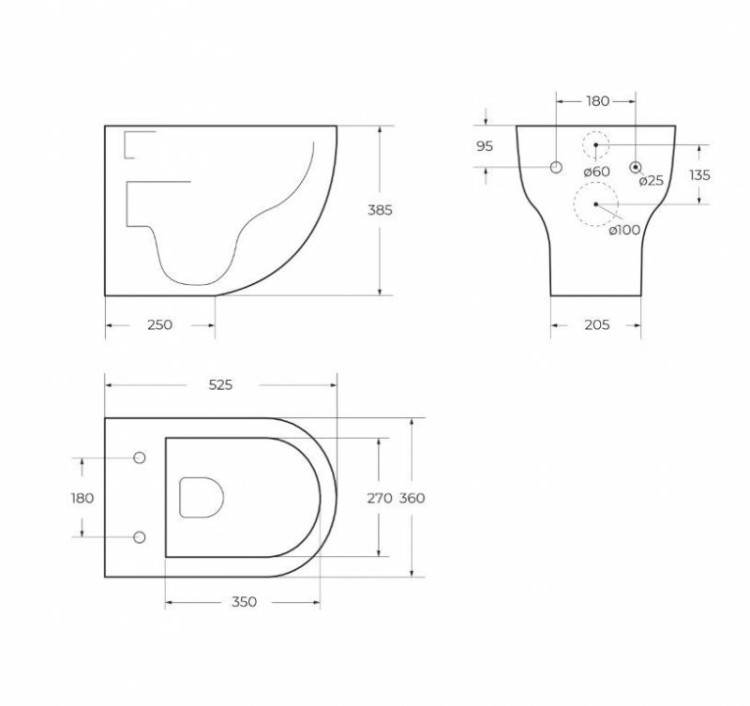 Унитаз подвесной безободковый с креплением BelBagno BB066CHR