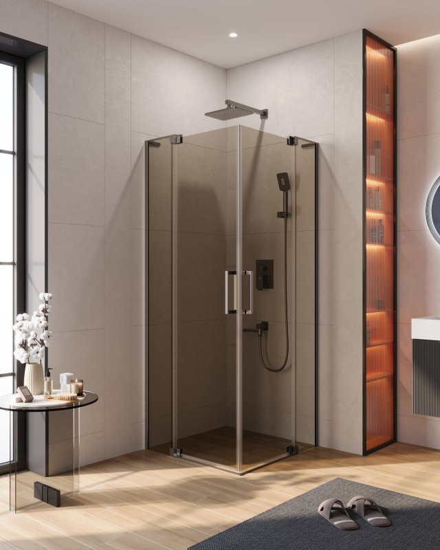 Душевой уголок SLIDER-A-2 Cezares SLIDER-A-2-70/80-GRIGIO-NERO