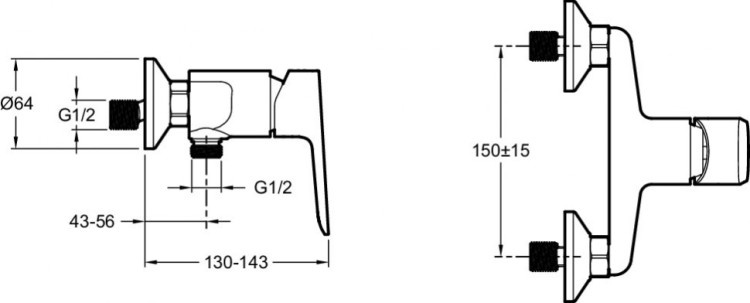 Настенный смеситель Jacob Delafon OSCAR E29843-CP