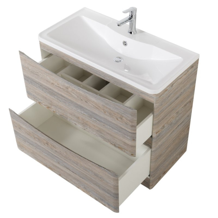 База под раковину напольная с двумя выкатными ящиками BelBagno ACQUA-800-2C-PIA-BL