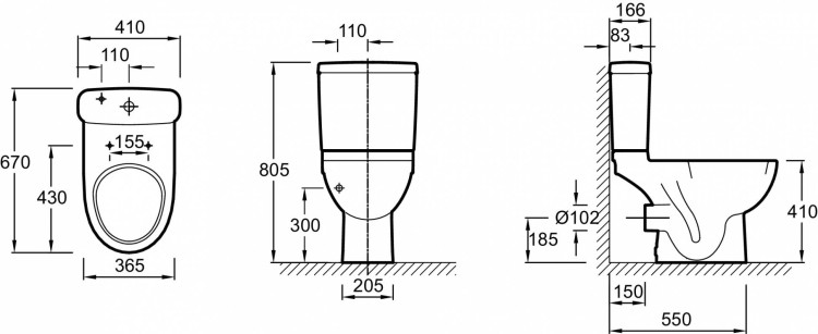 Унитаз с горизонтальным выпуском Jacob Delafon ODEON UP 4956CK-00