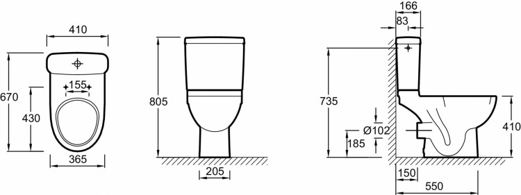 Унитаз с горизонтальным выпуском Jacob Delafon ODEON UP 4956CK-00