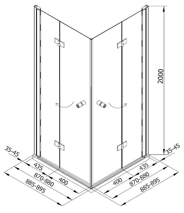 Душевой уголок Kolpa San Terra Flat TKK 90x90