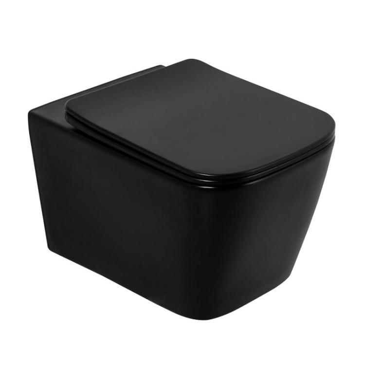 Унитаз подвесной BelBagno ARDENTE-C BB3202CHR-MB+BB3202SC-MB + Система инсталляции для унитазов BelBagno BB002-80 с кнопкой смыва BB007-PR-NERO.M Cezares BB3202CHR-MB/BB3202SC-MB/BB002-80/BB007-PR-NERO.M