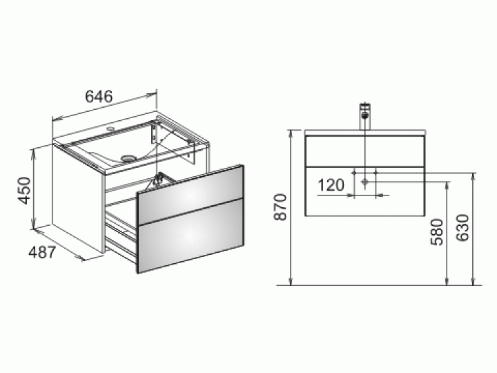 Тумба под раковину Keuco Royal Reflex 34050 210000