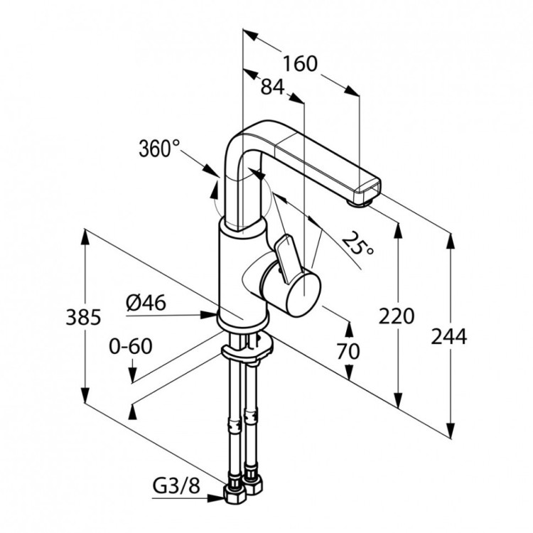 Смеситель для раковины Kludi Zenta 42026057
