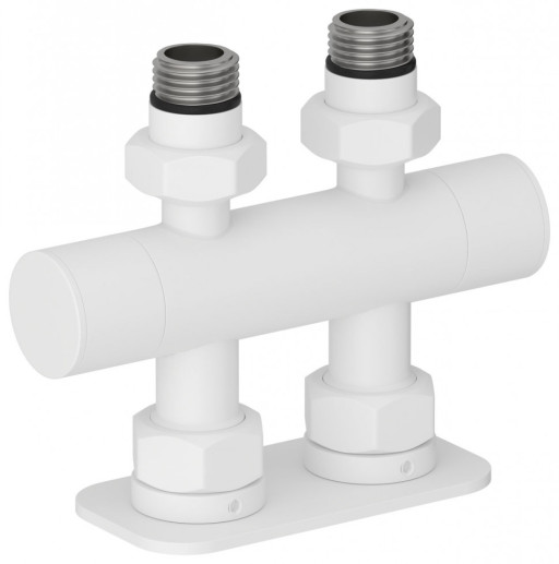 Вентиль 2х1/2&quot; Сунержа прямой скрытый-скрытый EU50 Матовый белый