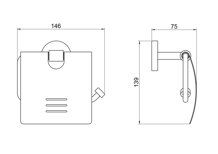 Бумагодержатель с крышкой Aquatek матовый черный AQ4609MB Бетта