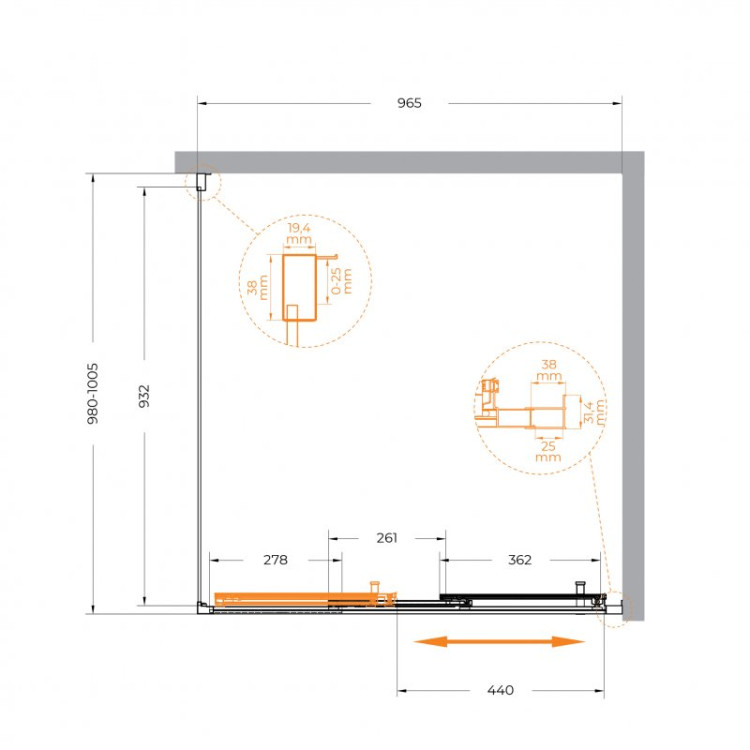 Душевой уголок MOLVENO-AF-31 Cezares MOLVENO-AF-31-90-C-GM-IV