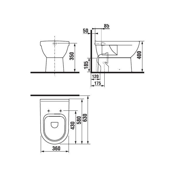 Унитаз Jika Mio 2571.6 приставной