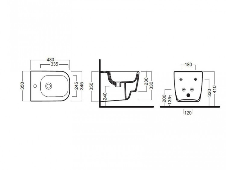 Биде Hatria Fusion 48 YXJ8 подвесное