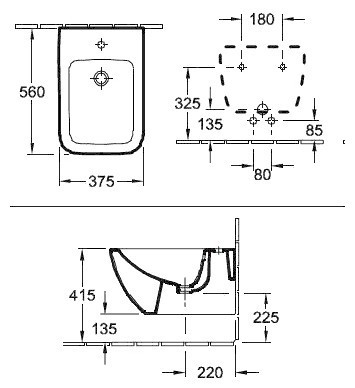 Биде Villeroy&Boch Venticello 44110001 подвесное