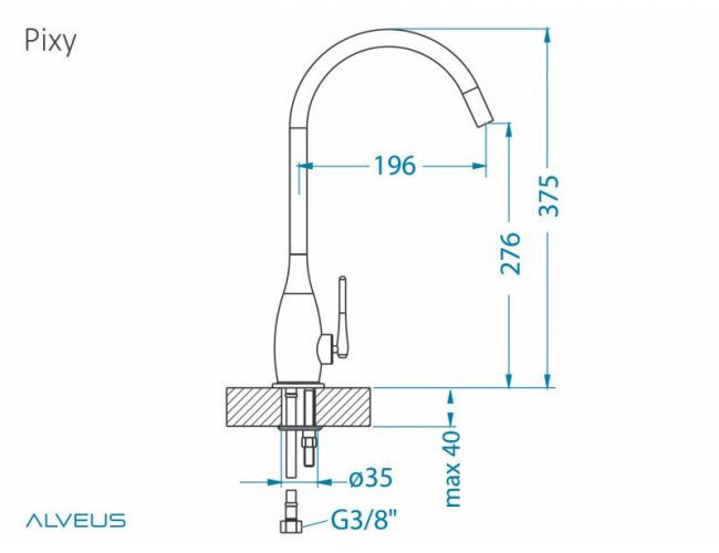 Смеситель для мойки ALVEUS PIXY CHR