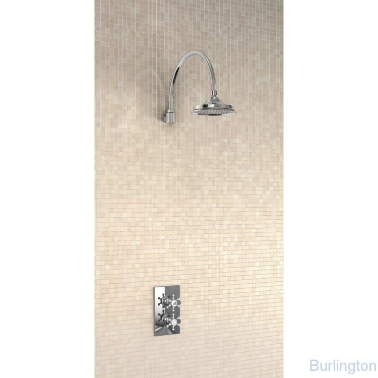 Душевая стойка с встроенным термостатом на 1 выпуск, верхняя лейка 6' [H30-BI]