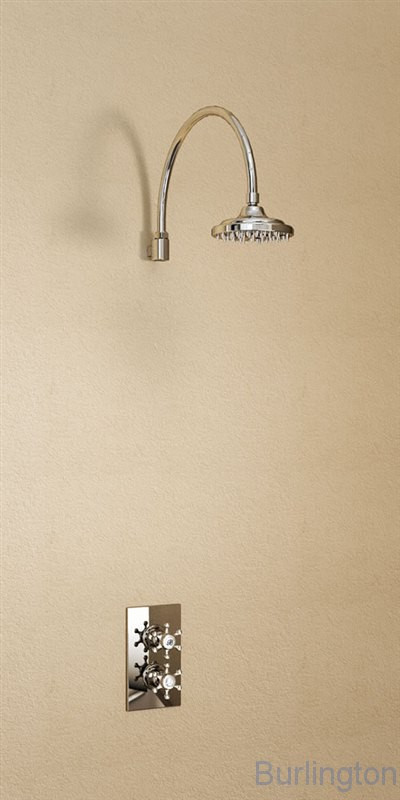 Душевая стойка с встроенным термостатом на 1 выпуск, верхняя лейка 6' [H30-BI]